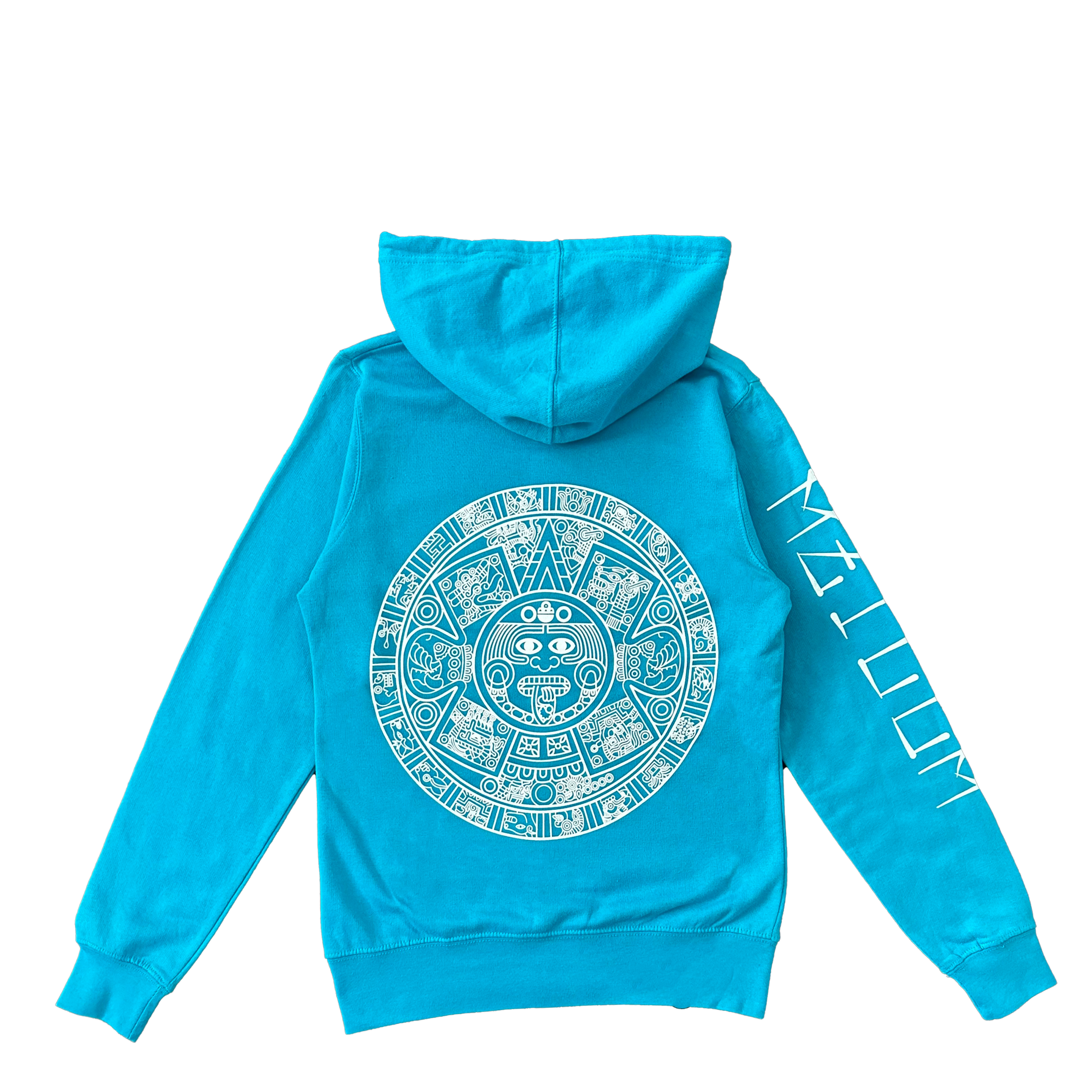 Zip-Up Hoodie - Aztec Calendar - Turquoise