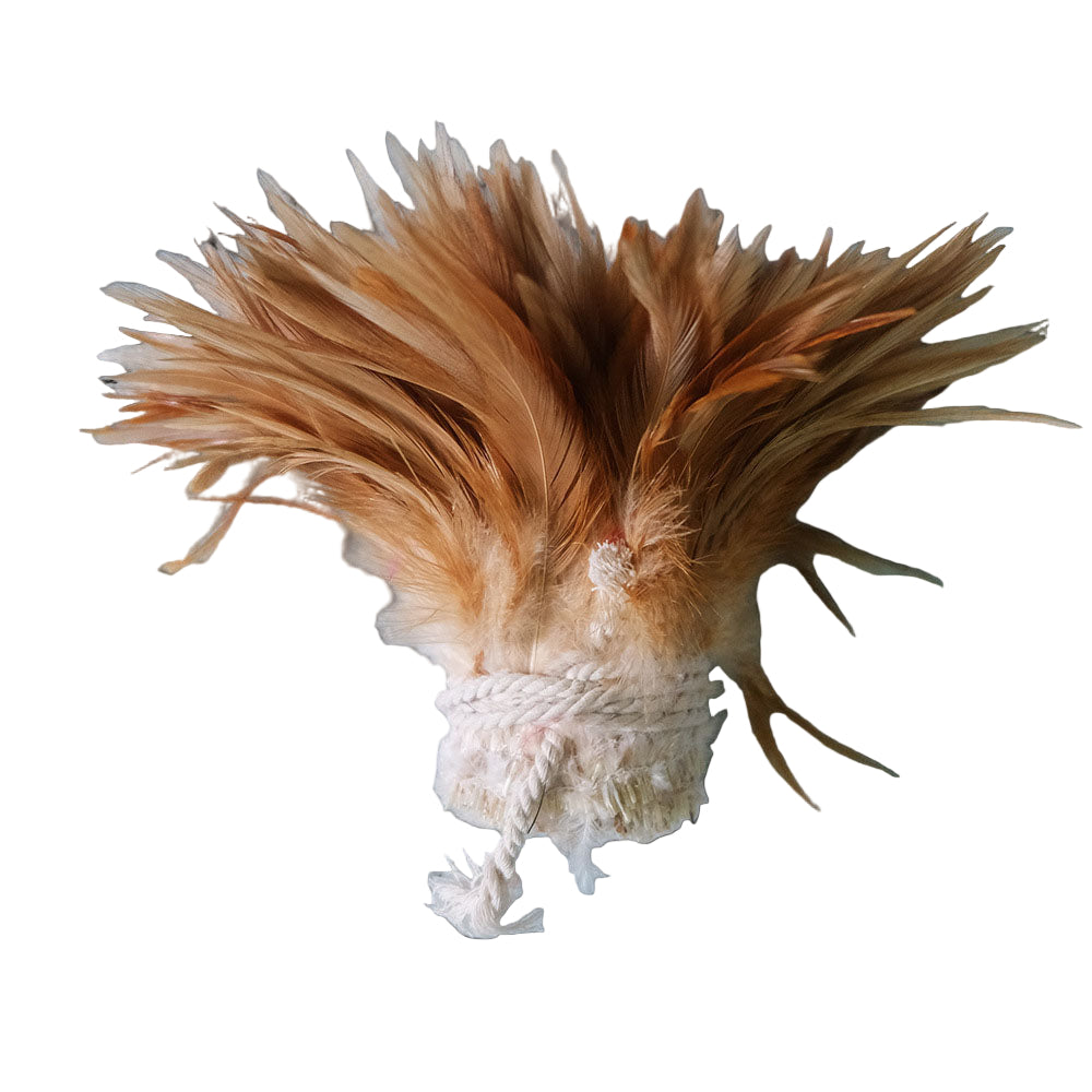 Feathers, Natural Brown Strung Rooster hackle feathers, 6-8", 1 yard