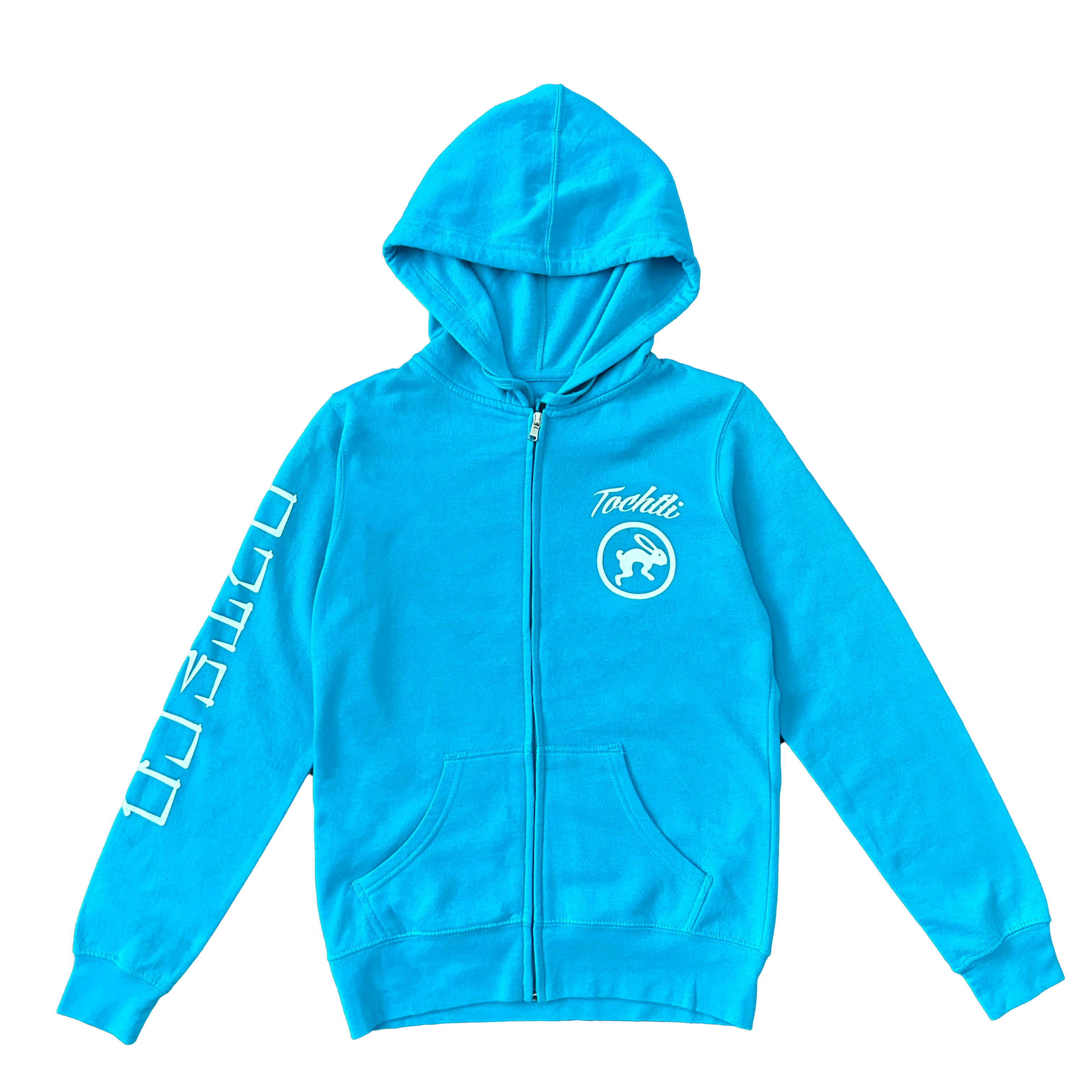 Zip-Up Hoodie - Aztec Calendar - Turquoise