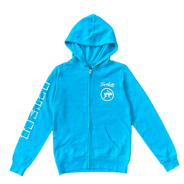 Zip-Up Hoodie - Aztec Calendar - Turquoise