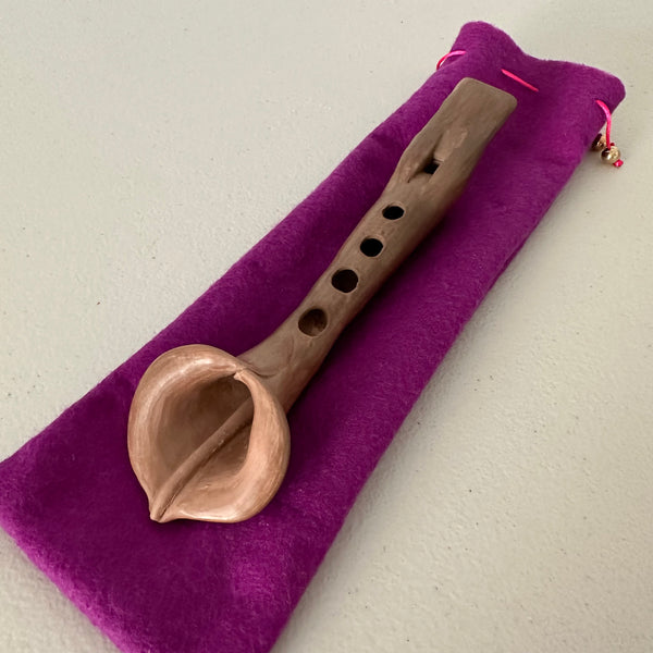 Clay Flute - Aztec Pre-Colombian replica 4 holes