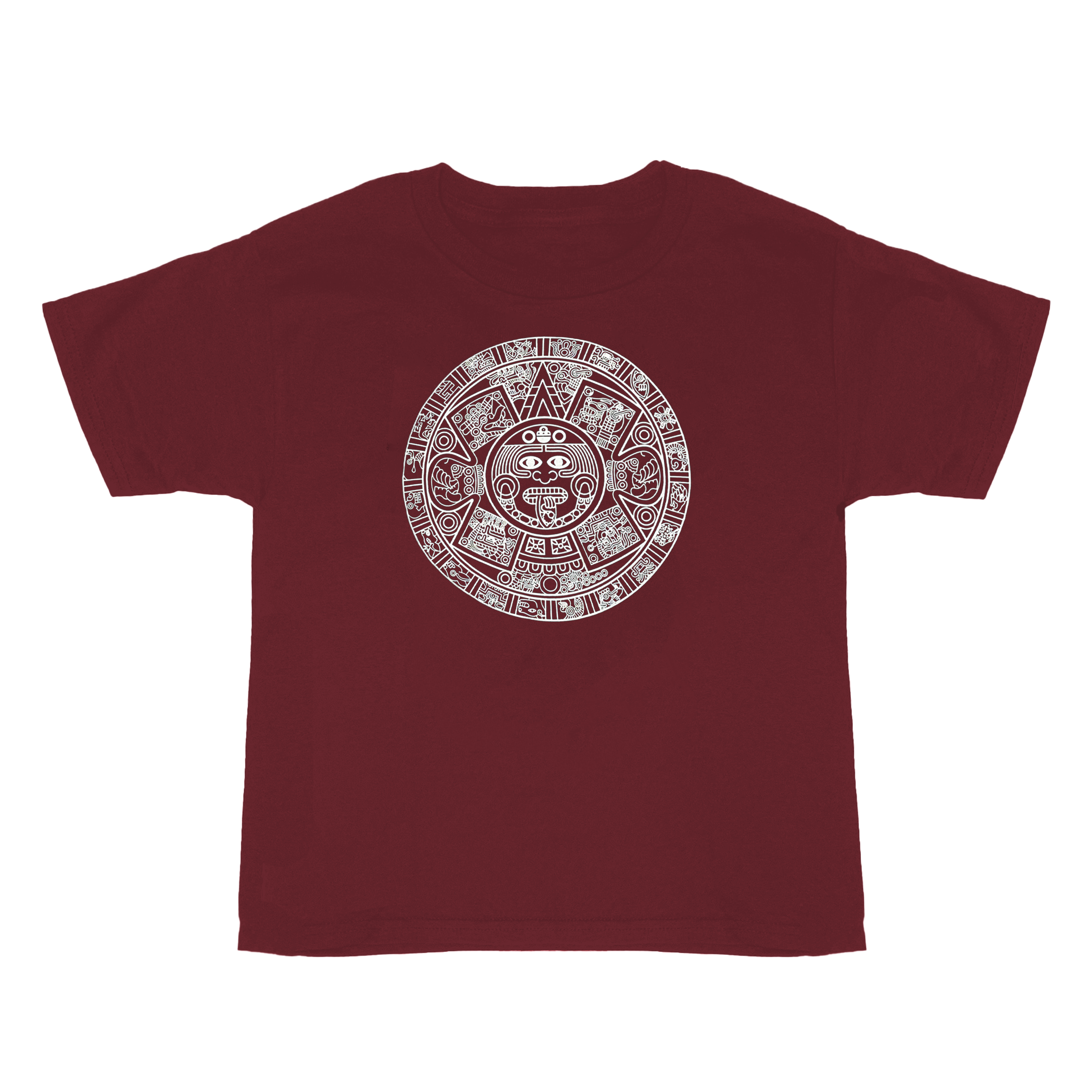 Babies Top - Aztec Calendar - Maroon