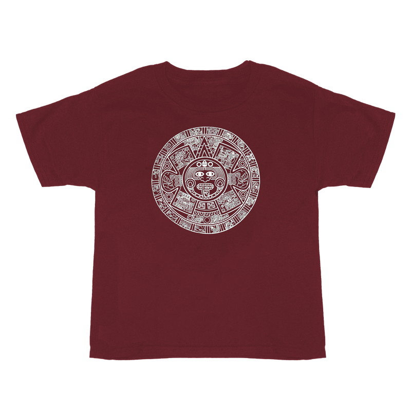 Babies Top - Aztec Calendar - Maroon
