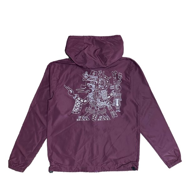 Windbreaker - Quetzalcoatl 2 - Maroon - Full-Zip