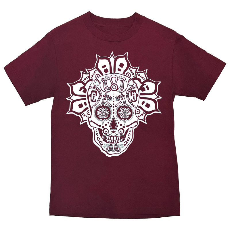 Top - Miquiztli (Skull) - Maroon
