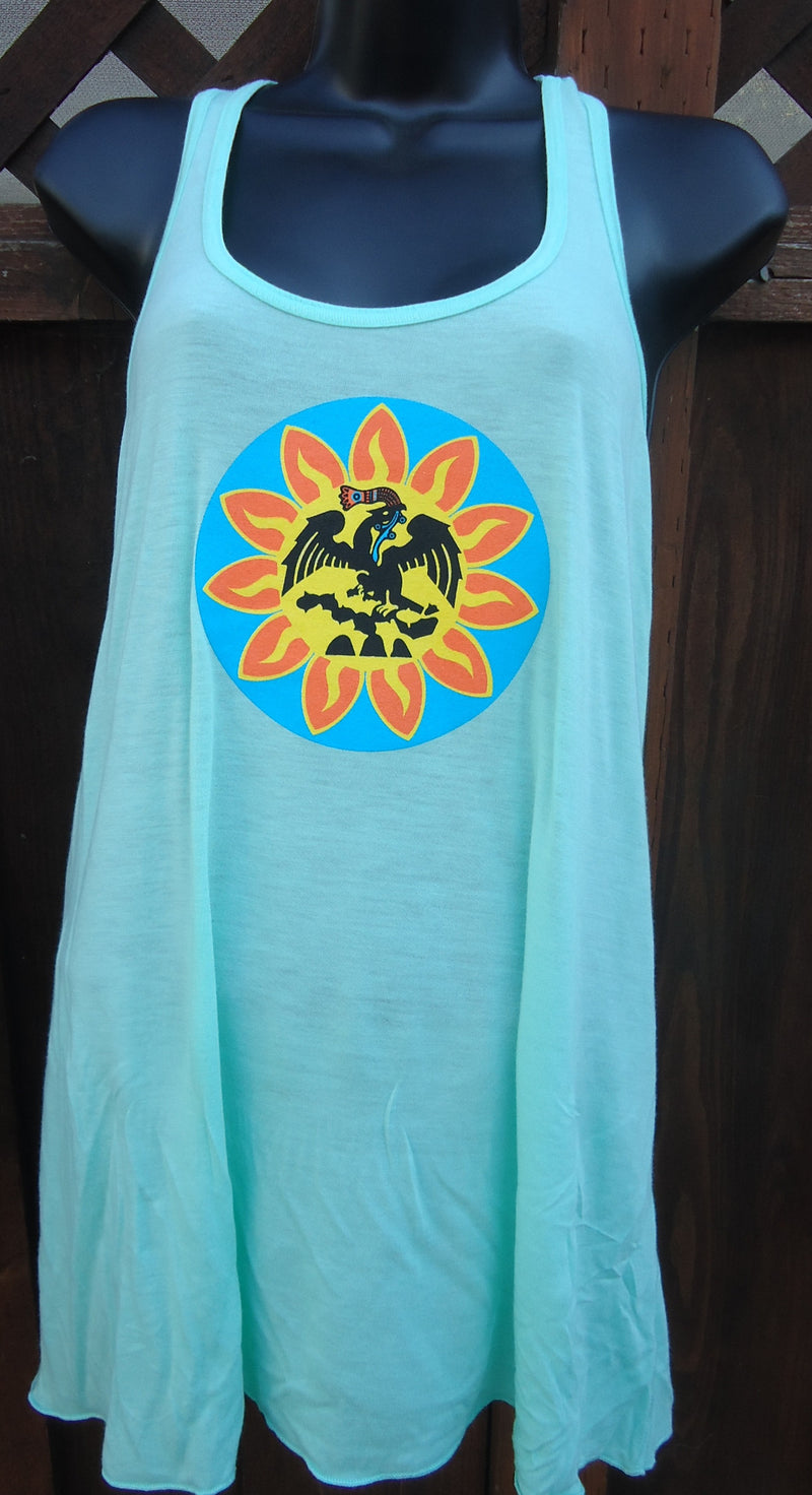 Tank Top - Ladies Flowy Razor Back - Mexica Flag
