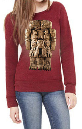 Sweatshirt - Ladies Sponge Fleece Wide Neck - Coatlicue (Mother Earth)