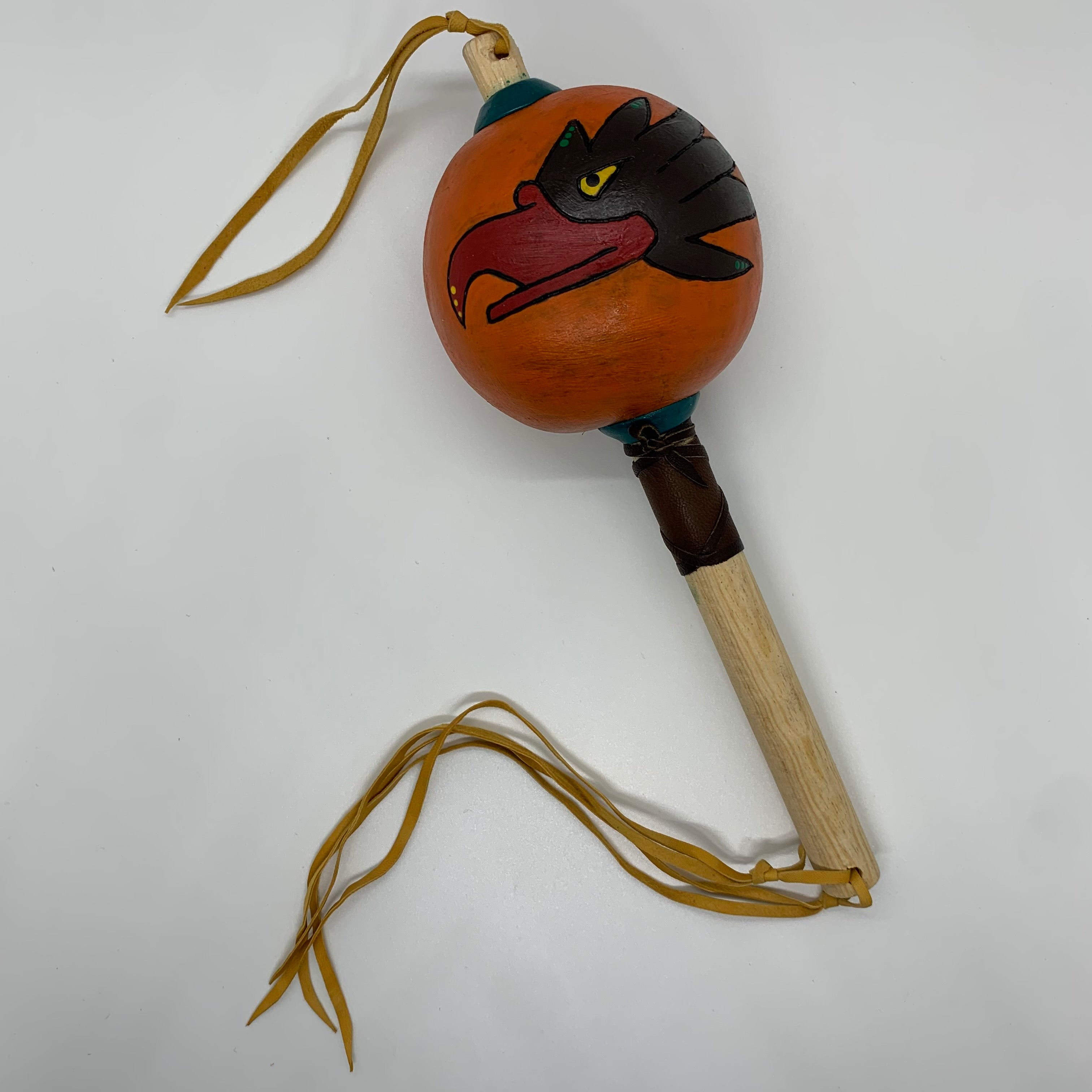 Aztec Dance Rattle painted 32 – Tochtli Cultural Wear