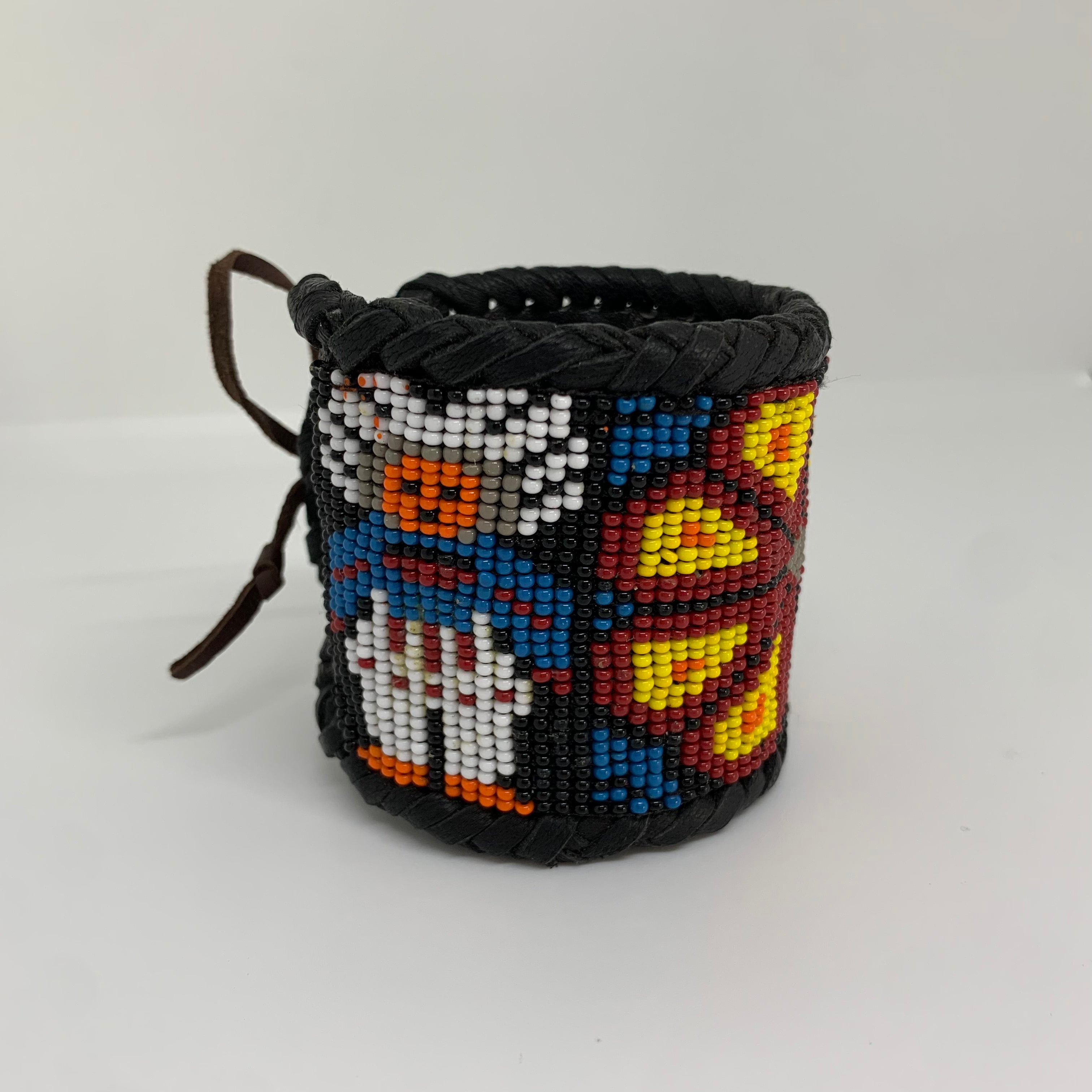 Beaded n leather bracelet 169