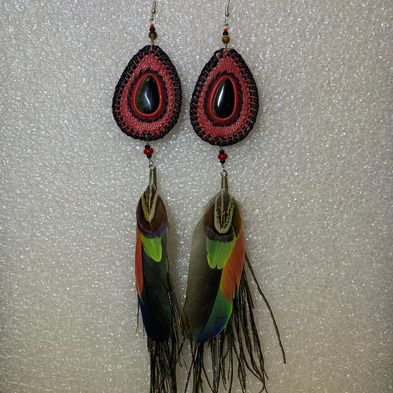 Leather n Feather Earrings 94
