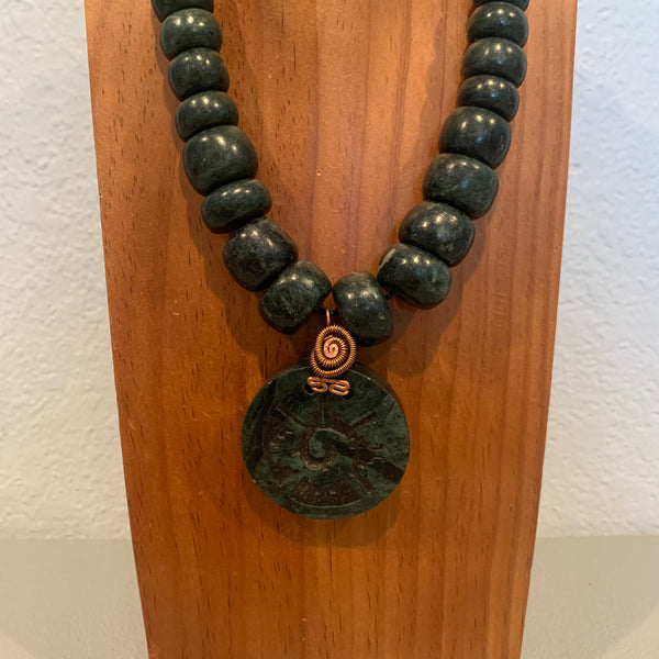 Necklace - Guatamala Jade and Jade Hunab Ku