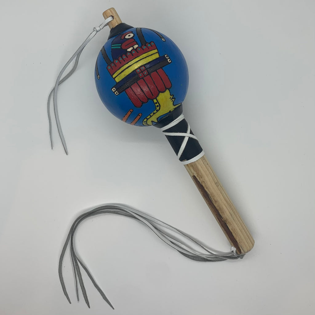 Aztec Rattles Activity Aztec Dance Rattle painted 11 – Tochtli Cultural Wear
