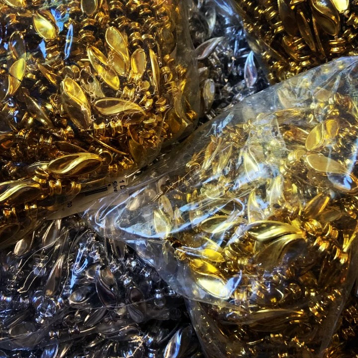 Beads - 12x 48” strands (gold fringe)