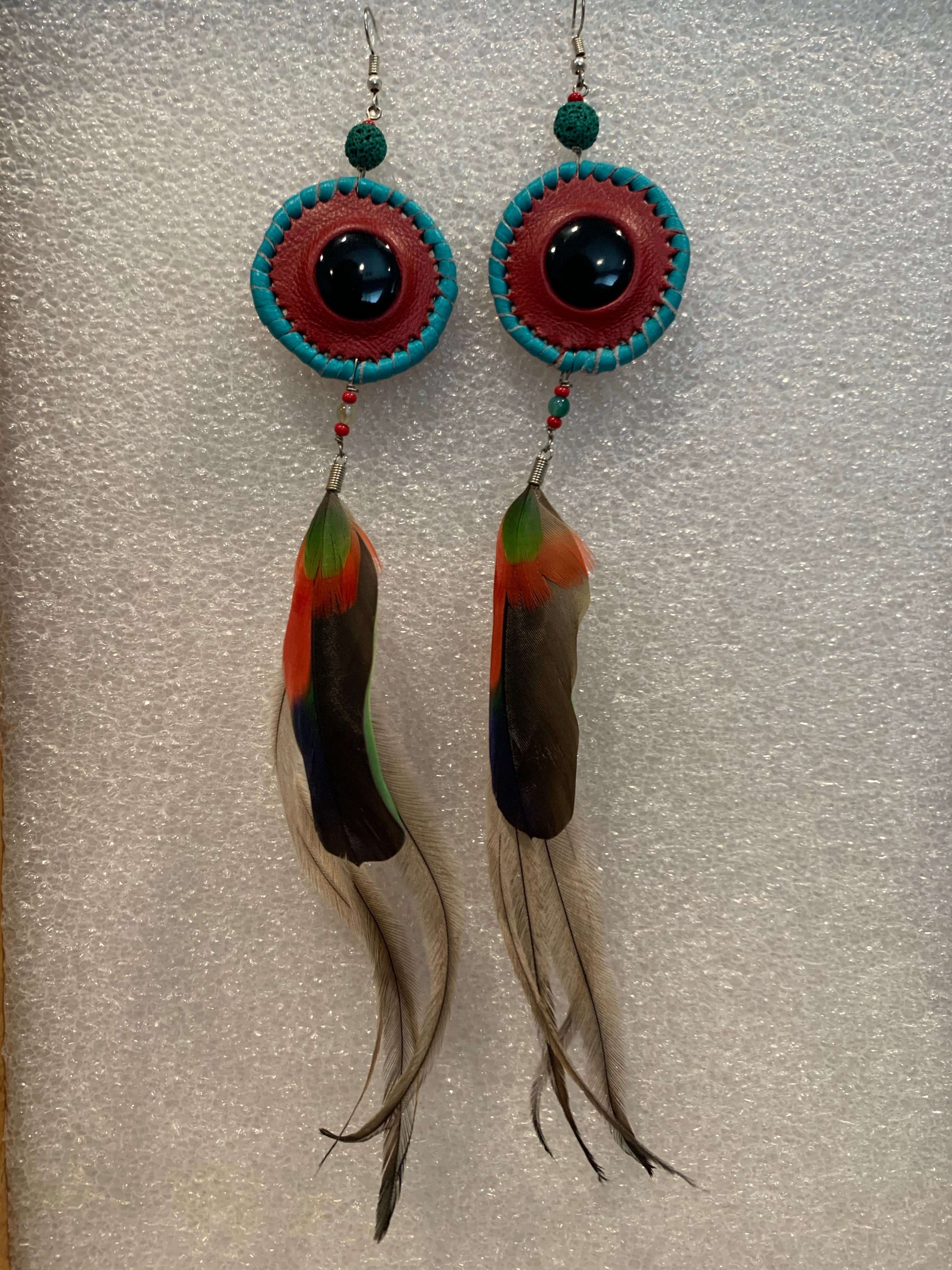 Leather n Feather Earrings 63