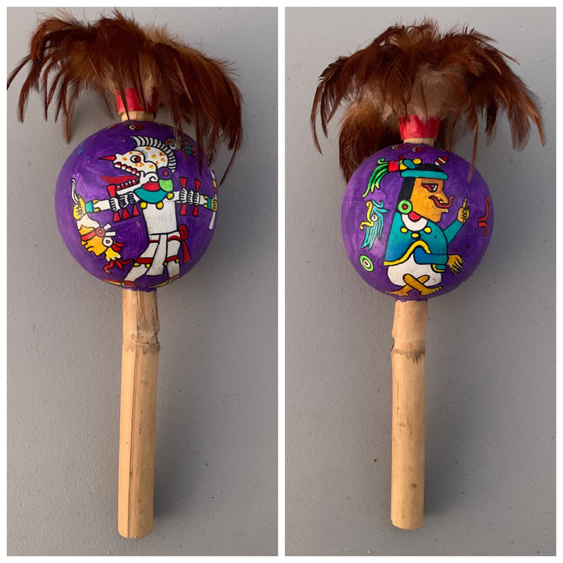 Aztec Dance Rattle painted 8
