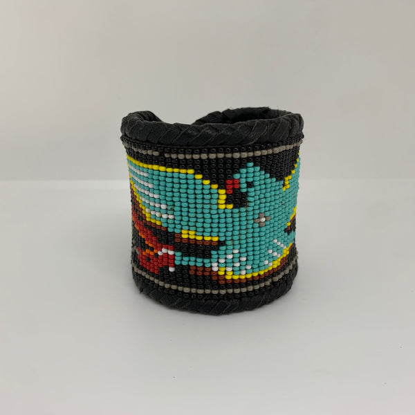 Beaded n leather bracelet 136