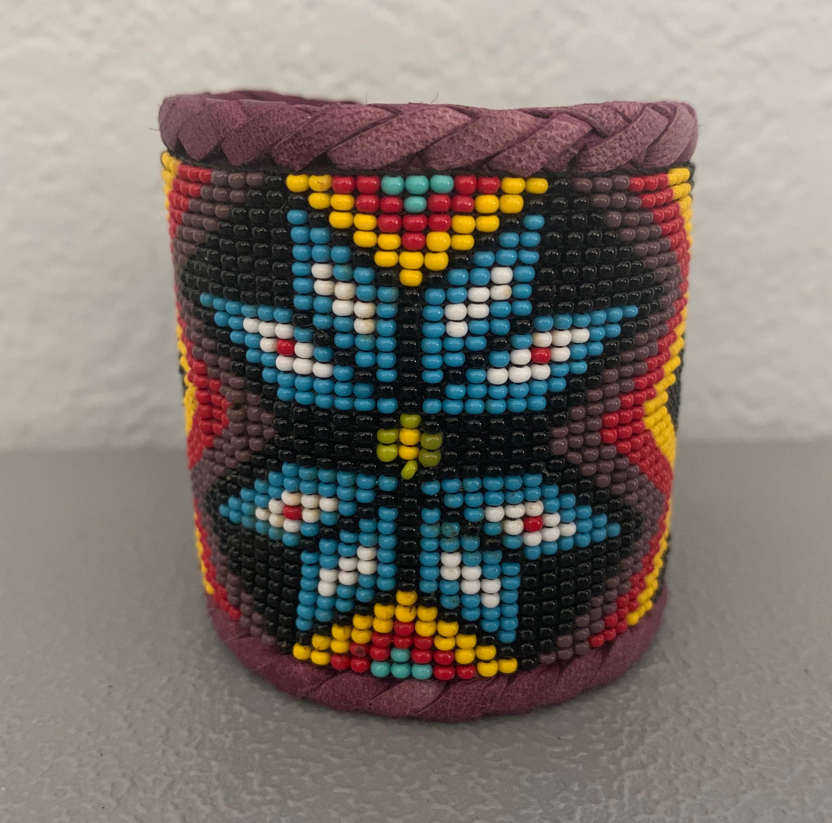 Beaded n leather bracelet 48