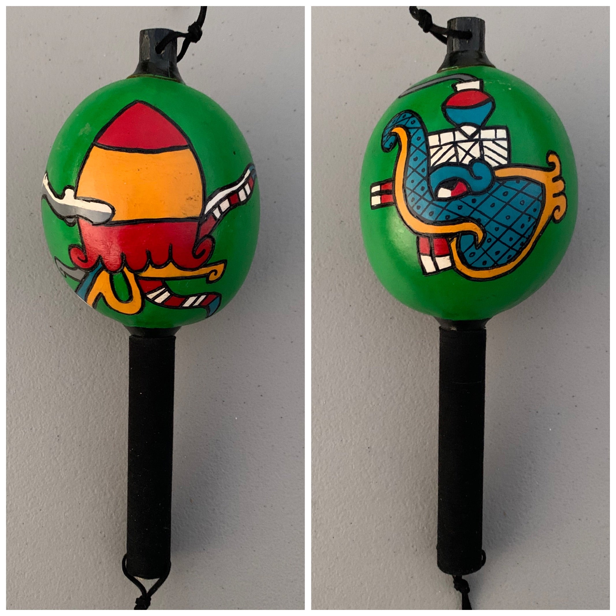 Aztec Dance Rattle painted 4