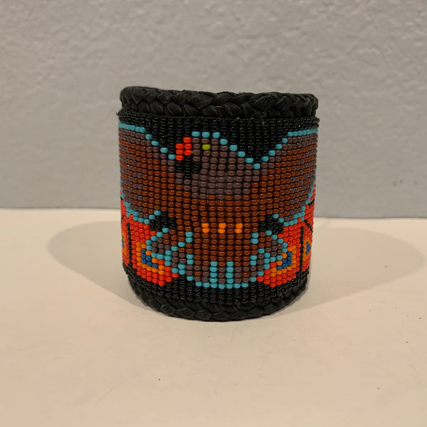 Beaded n leather bracelet 22