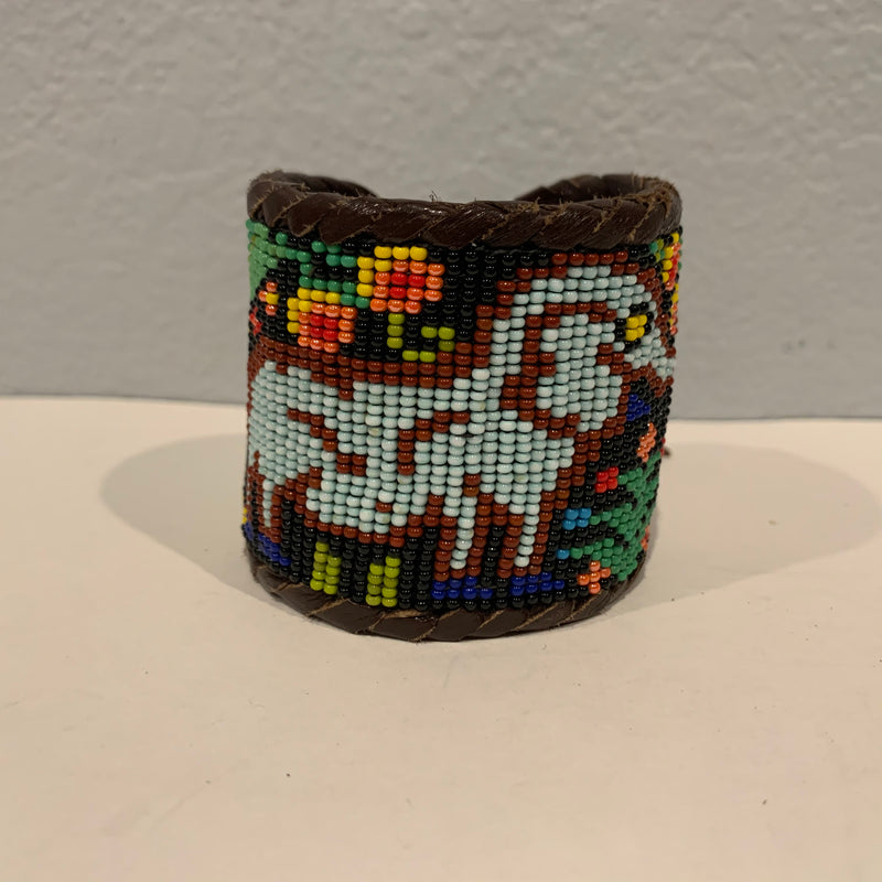 Beaded n leather bracelet 24