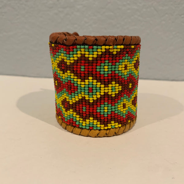 Beaded n leather bracelet 16