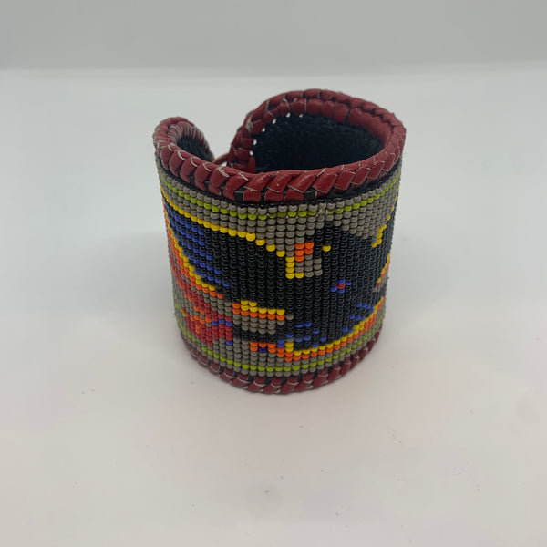 Beaded n leather bracelet 119