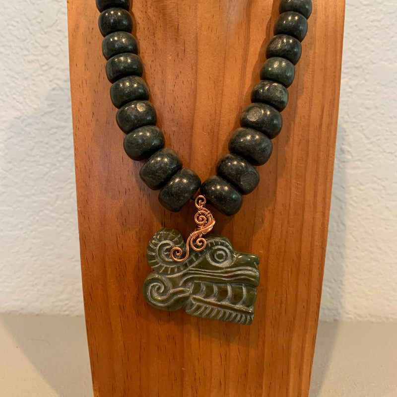 Necklace - Guatamala Jade Quetzalcoatl pendent 3