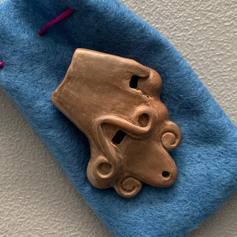 Clay Eagle wistle - Aztec Pre-Colombian replica