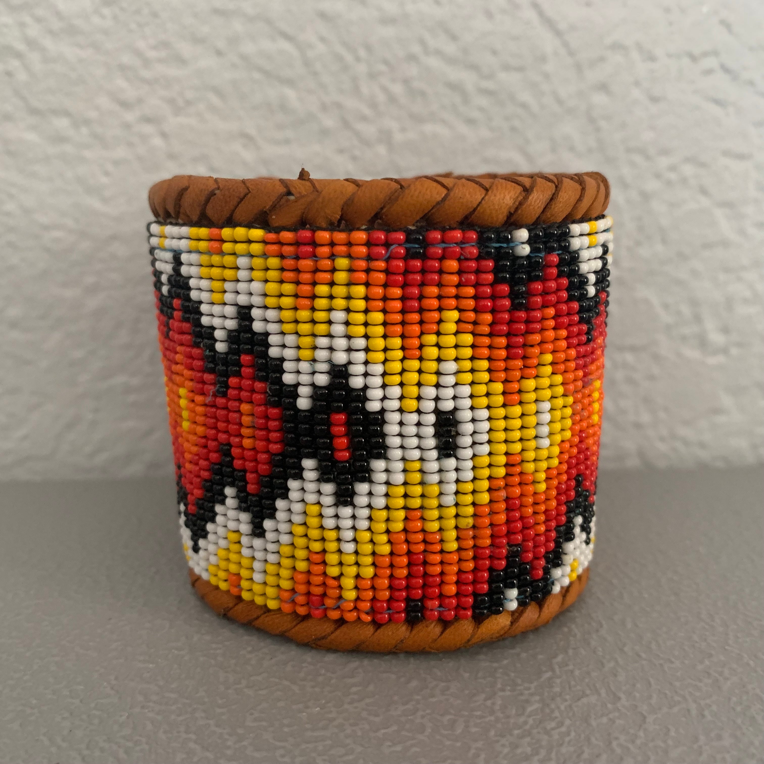 Beaded n leather bracelet 92