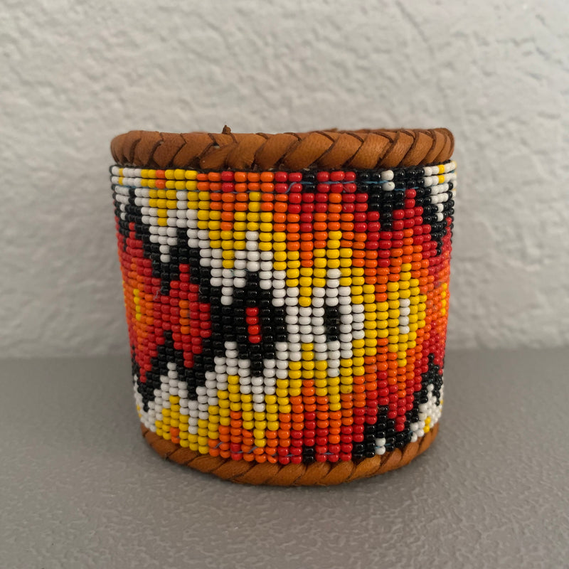 Beaded n leather bracelet 92