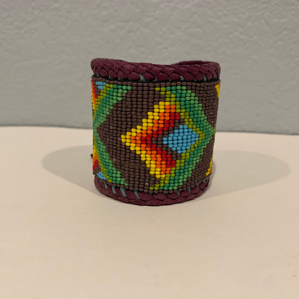 Beaded n leather bracelet 8