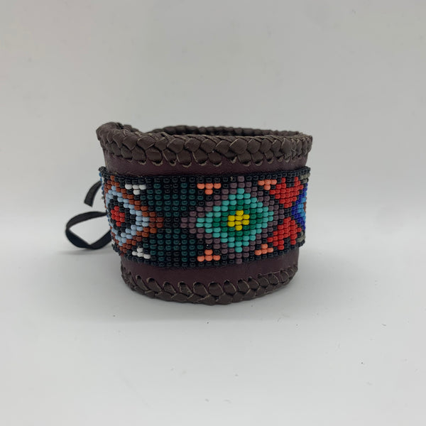 Beaded n leather bracelet 108