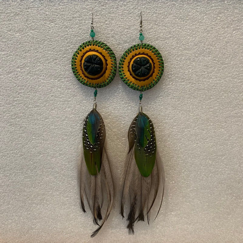 Leather n Feather Earrings 112
