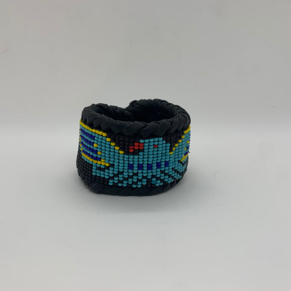 Beaded n leather bracelet 115