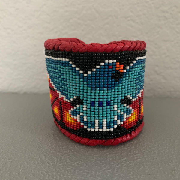 Beaded n leather bracelet 103