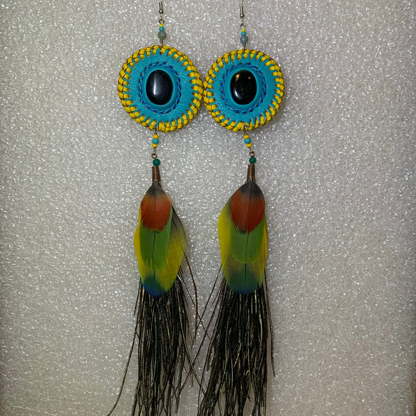 Leather n Feather Earrings 96
