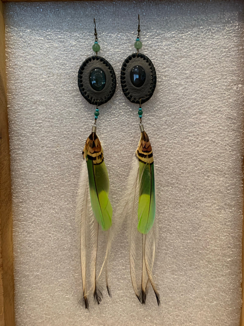 Leather n Feather Earrings 40