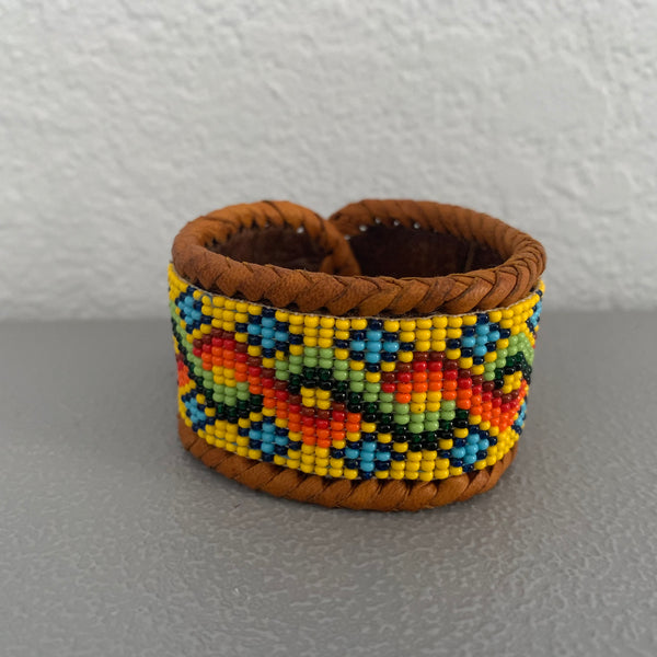Beaded n leather bracelet 86
