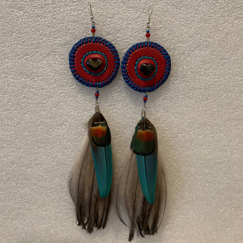 Leather n Feather Earrings 111