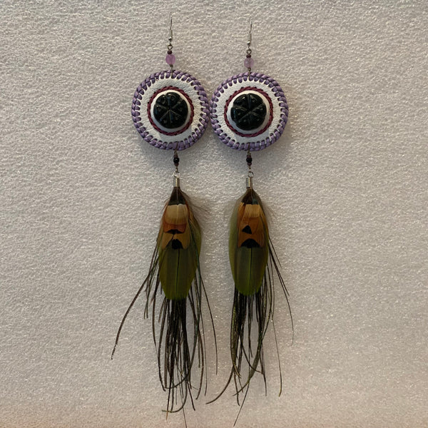 Leather n Feather Earrings 118