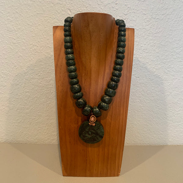 Necklace - Guatamala Jade and Jade Hunab Ku