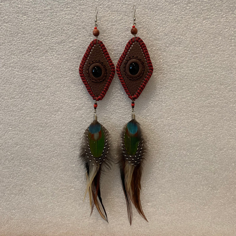 Leather n Feather Earrings 105