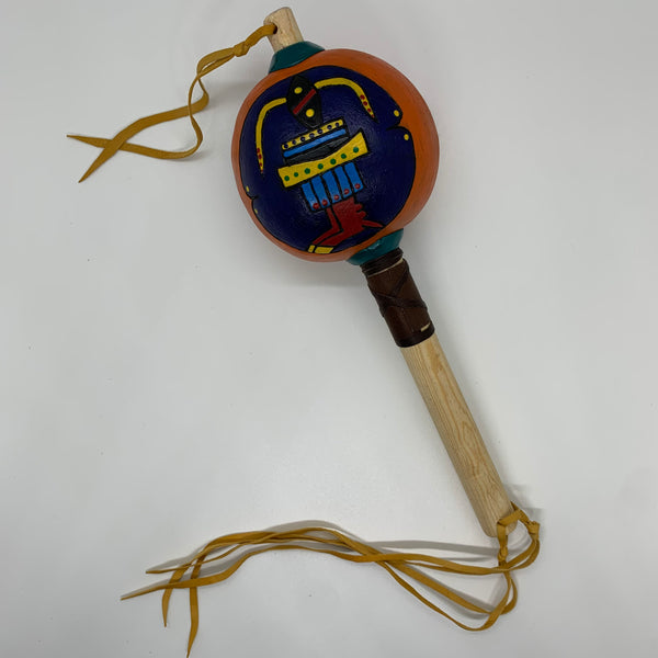 Aztec Dance Rattle painted 32 – Tochtli Cultural Wear