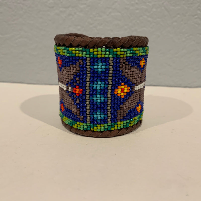 Beaded n leather bracelet 17