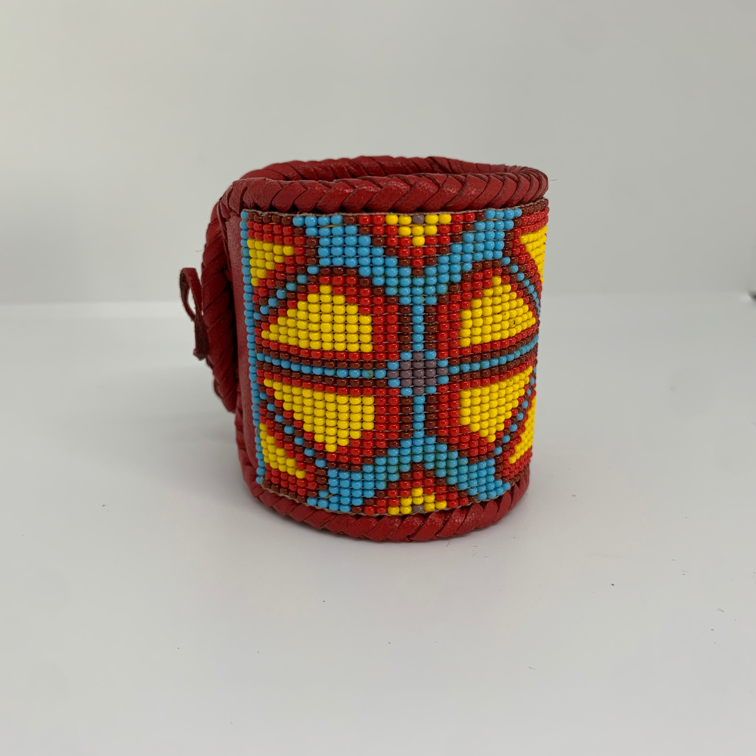 Beaded n leather bracelet 158