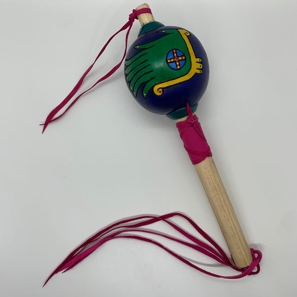 Aztec Dance Rattle painted 18