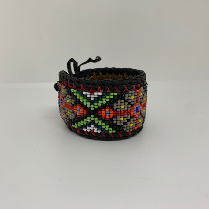 Beaded n leather bracelet 132