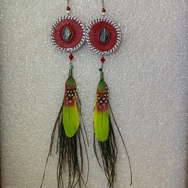 Leather n Feather Earrings 102