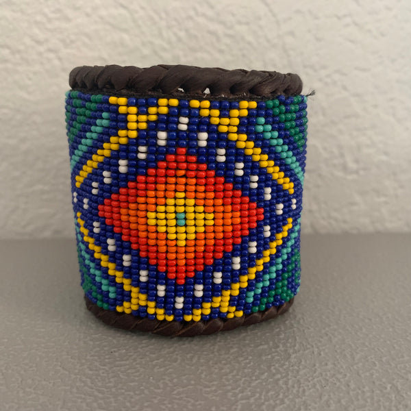 Beaded n leather bracelet 89