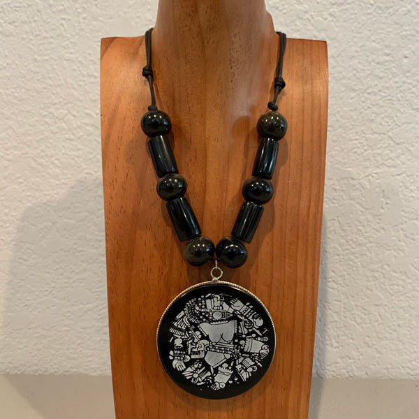 Necklace - Obsidian Coyolxauhqui